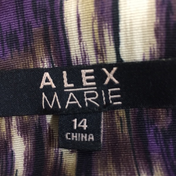 $8 SALE Alex Marie Autumn Sunset Ikat Sheath Dress SZ 14 - Picture 13 of 15